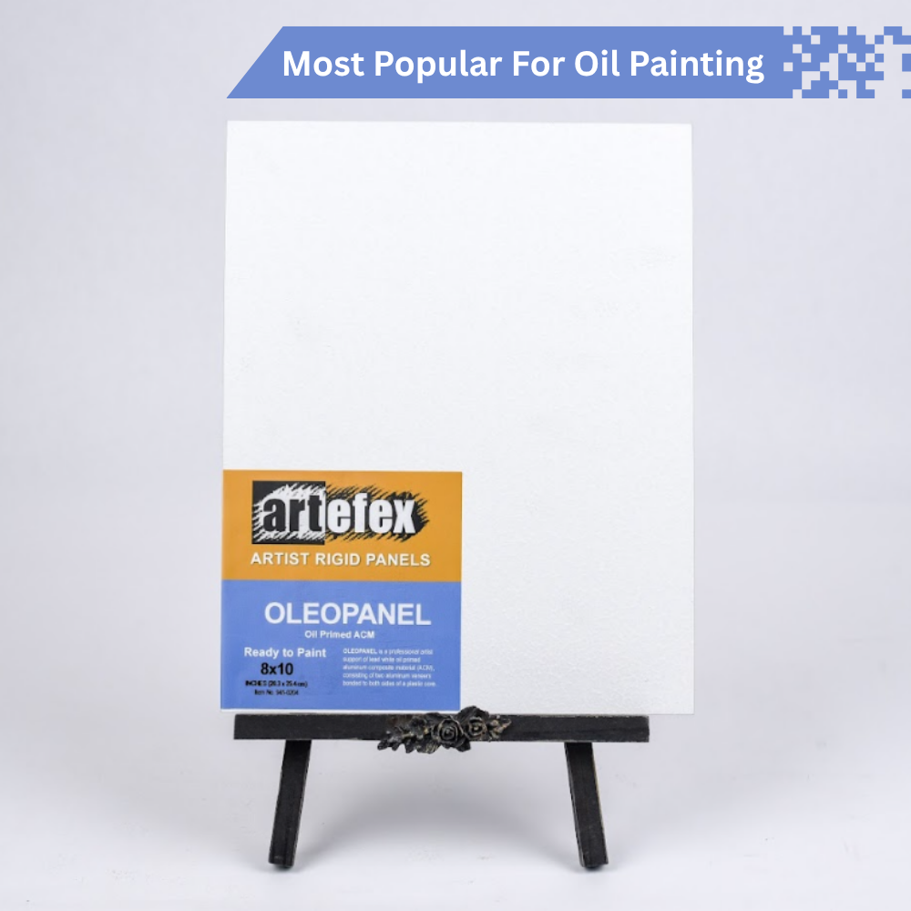 Artefex Oleopanel, a smooth, durable art panel designed for oil painting and mixed media with an archival-quality surface.