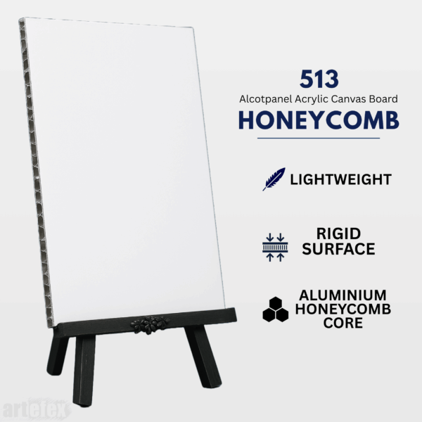 Artefex 513 Acrylic Honeycomb Panel – Lightweight rigid surface with aluminum core, ideal for archival-quality painting